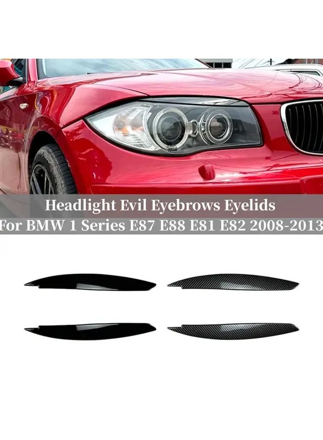 Glossy Black Headlight Eyelids For BMW 1 Series E81 E82 E87 E88 2004 2014 ABS Plastic Pair - Image 1